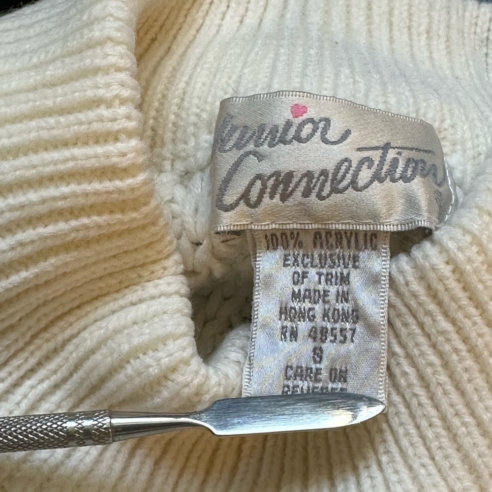 Vintage chunky cable mock neck sweater - Picture 4 of 5